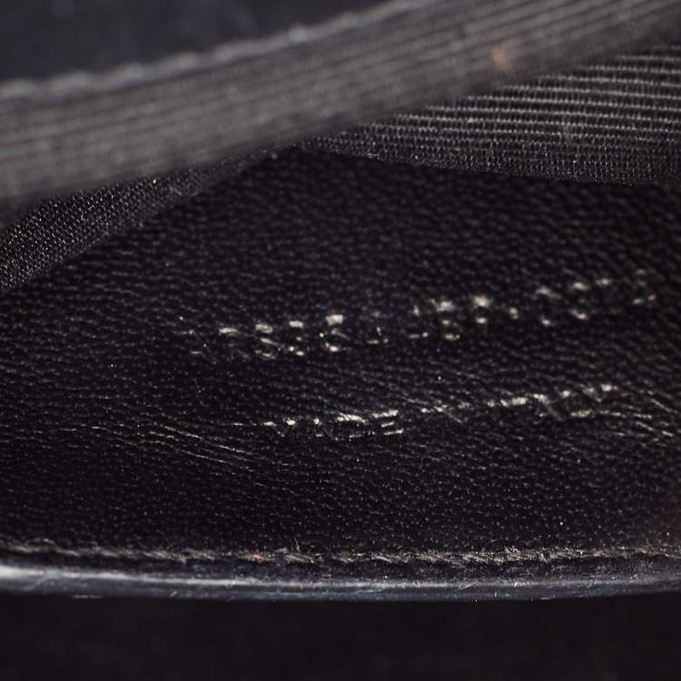 Pre Owned Saint Laurent Black Leather Monogram Envelope Chain Bag