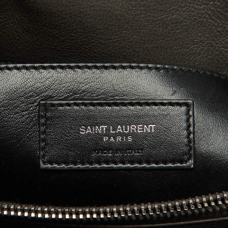 Pre Owned Saint Laurent Grey Matelasse Leather Large College Top Handle Bag
