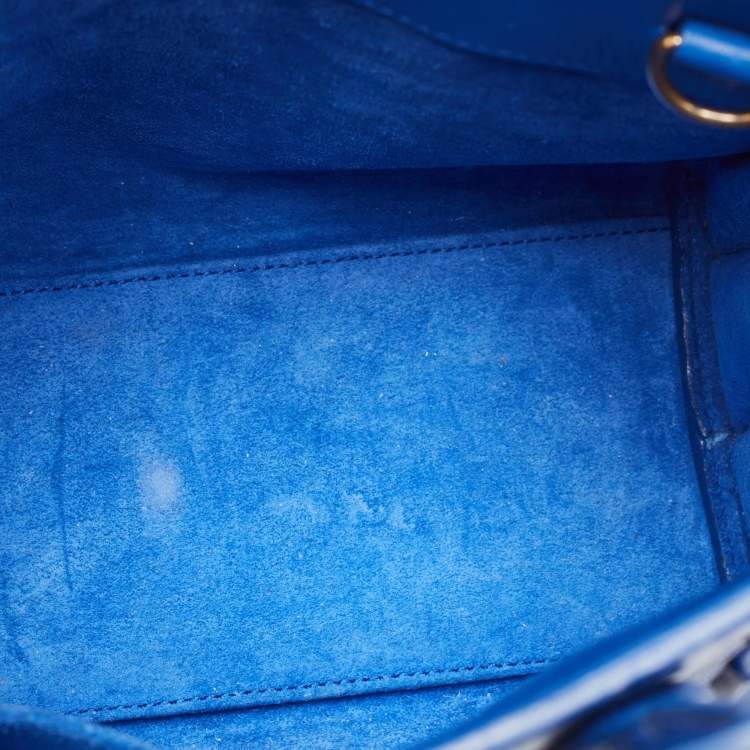 Pre Owned Saint Laurent Blue Leather Nano Classic Sac De Jour Tote