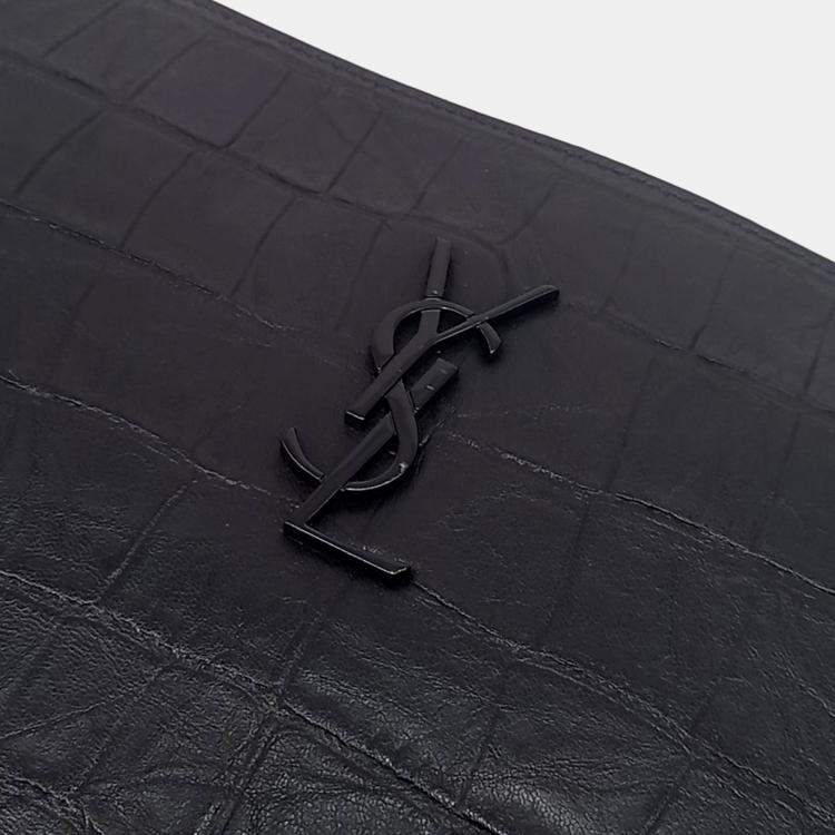Pre Owned Saint Laurent Black Leather Clutch