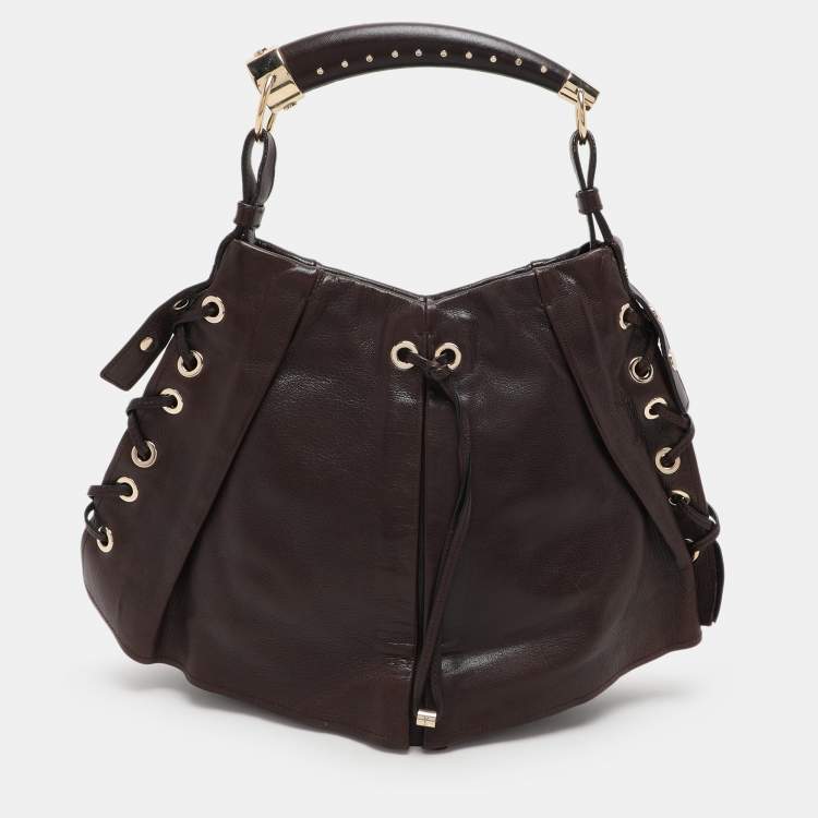 Pre Owned Saint Laurent Paris Brown Leather Mombasa Hobo
