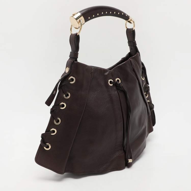 Pre Owned Saint Laurent Paris Brown Leather Mombasa Hobo