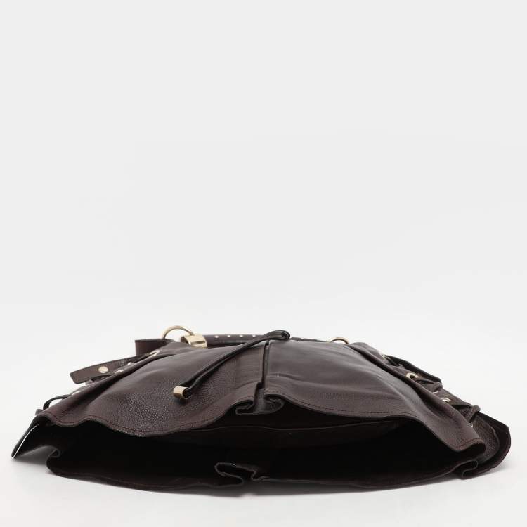 Pre Owned Saint Laurent Paris Brown Leather Mombasa Hobo