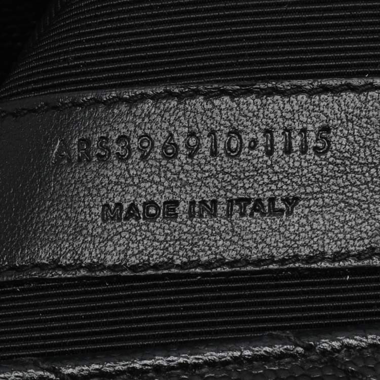 Pre Owned Saint Laurent Black Chevron Leather Large Monogram Envelope Shoulder Bag