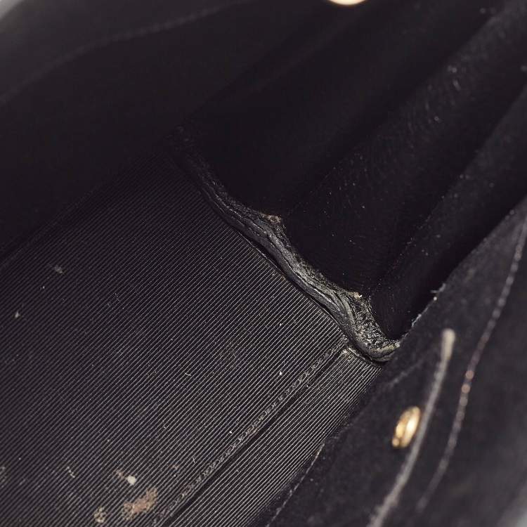 Pre Owned Saint Laurent Black Leather Nano Classic Sac De Jour Tote