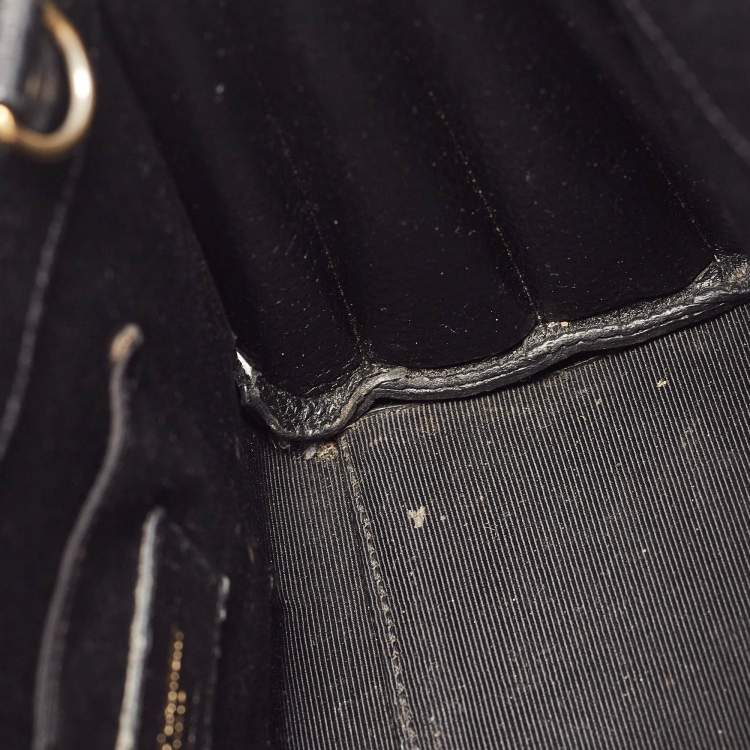 Pre Owned Saint Laurent Black Leather Nano Classic Sac De Jour Tote
