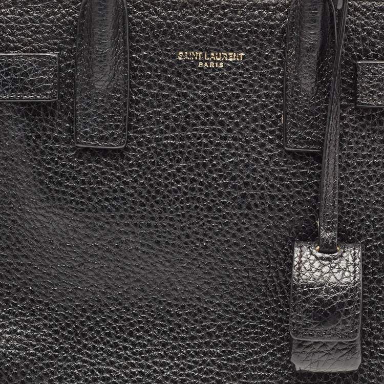 Pre Owned Saint Laurent Black Leather Nano Classic Sac De Jour Tote