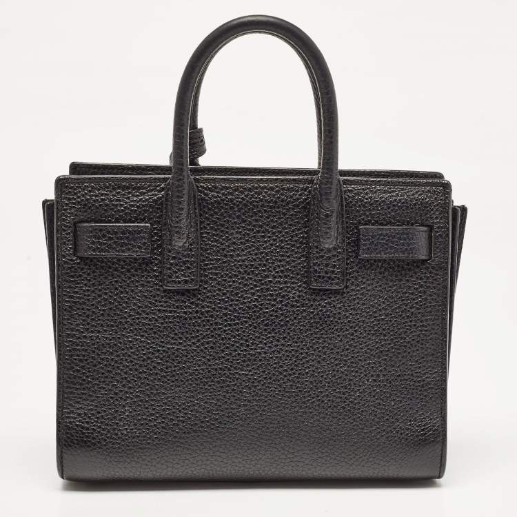 Pre Owned Saint Laurent Black Leather Nano Classic Sac De Jour Tote