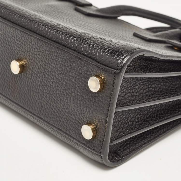 Pre Owned Saint Laurent Black Leather Nano Classic Sac De Jour Tote
