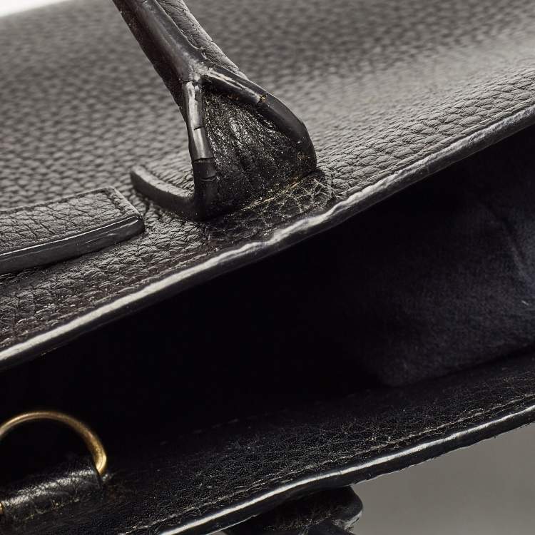 Pre Owned Saint Laurent Black Leather Nano Classic Sac De Jour Tote