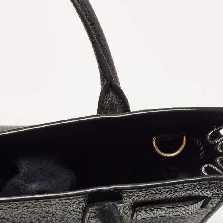 Pre Owned Saint Laurent Black Leather Nano Classic Sac De Jour Tote