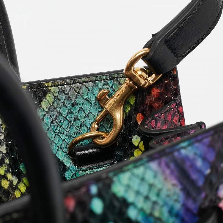 Pre Owned Saint Laurent Multicolor Python Nano Classic Sac De Jour Tote