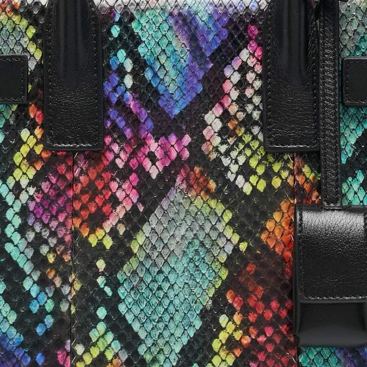 Pre Owned Saint Laurent Multicolor Python Nano Classic Sac De Jour Tote