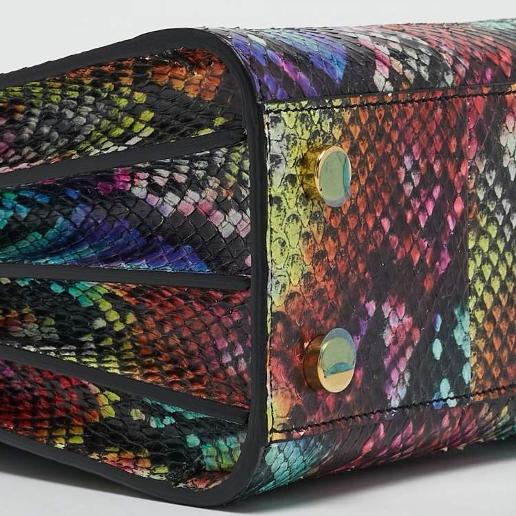 Pre Owned Saint Laurent Multicolor Python Nano Classic Sac De Jour Tote