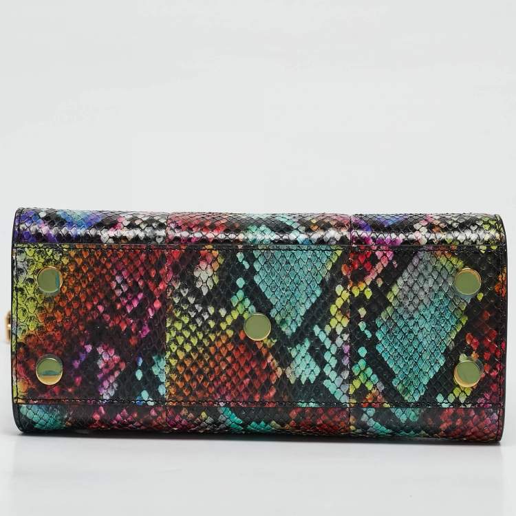 Pre Owned Saint Laurent Multicolor Python Nano Classic Sac De Jour Tote