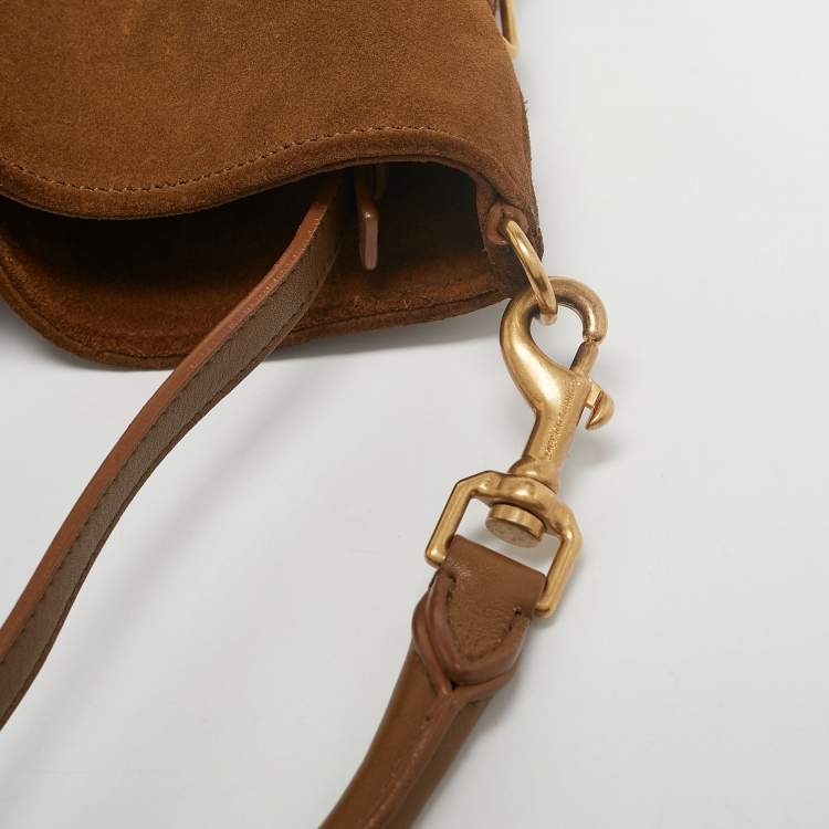 Pre Owned Saint Laurent Brown Suede Tassle Fringe Bucket Bag