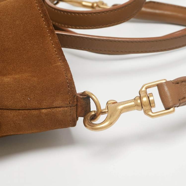 Pre Owned Saint Laurent Brown Suede Tassle Fringe Bucket Bag