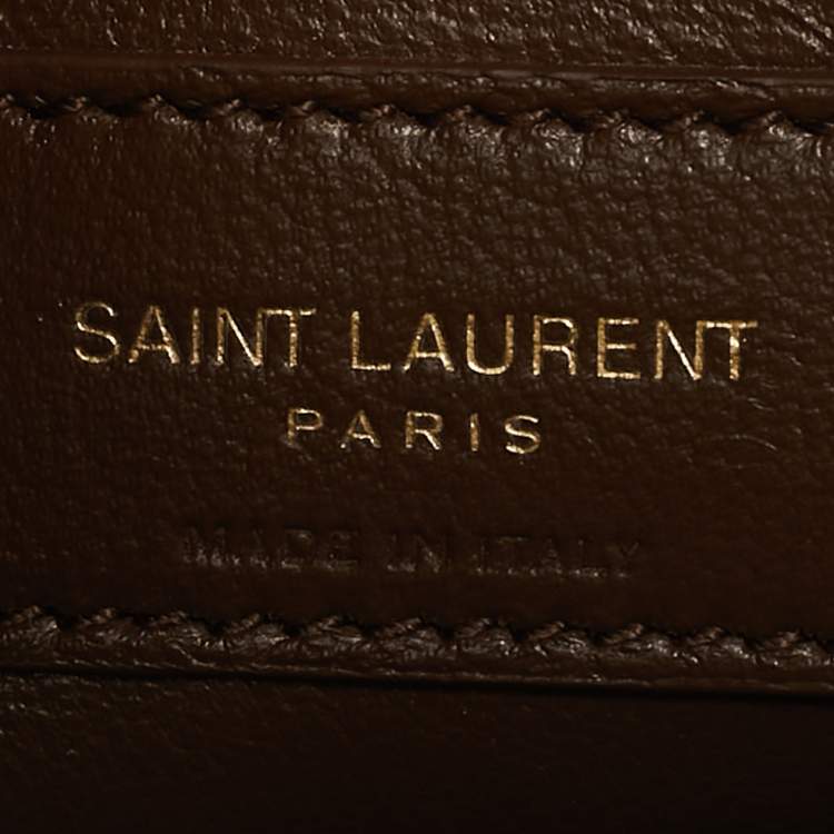 Pre Owned Saint Laurent Brown Suede and Shearling LE 5 À 7 Shoulder Bag