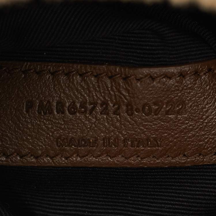 Pre Owned Saint Laurent Brown Suede and Shearling LE 5 À 7 Shoulder Bag