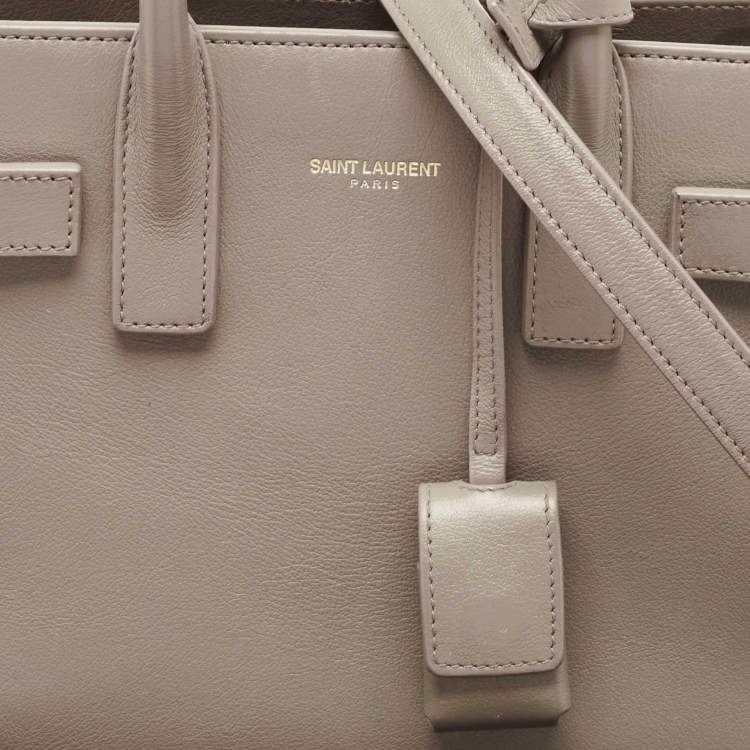 Pre Owned Saint Laurent Grey Leather Nano Classic Sac De Jour Tote