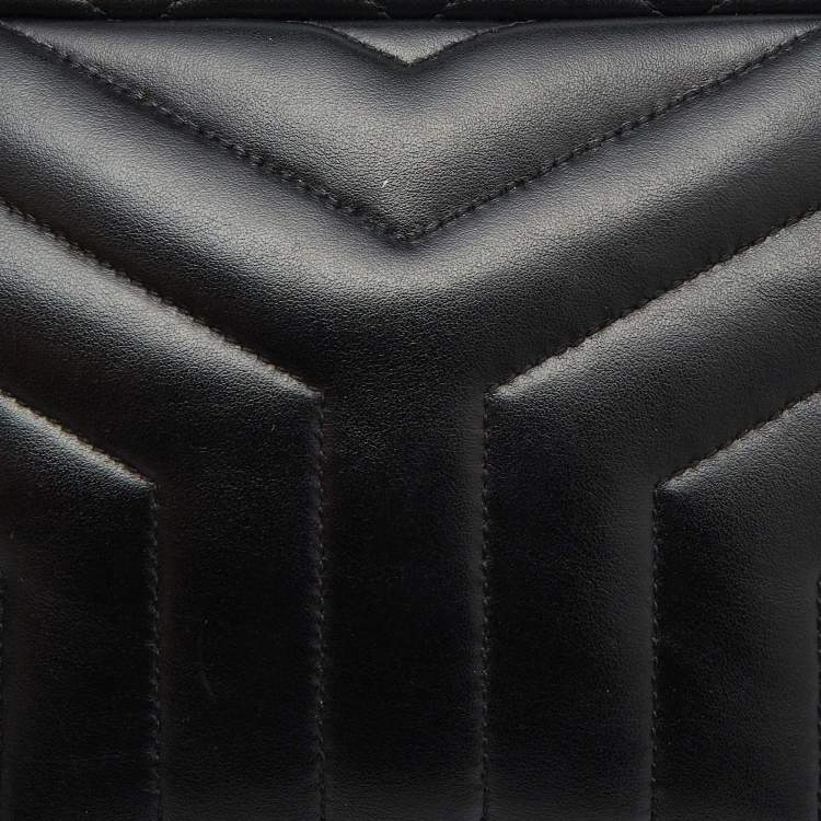 مملوكة مسبقًا Saint Laurent Black Matelasse Leather Loulou Bowling Bag