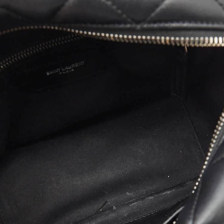 مملوكة مسبقًا Saint Laurent Black Matelasse Leather Loulou Bowling Bag