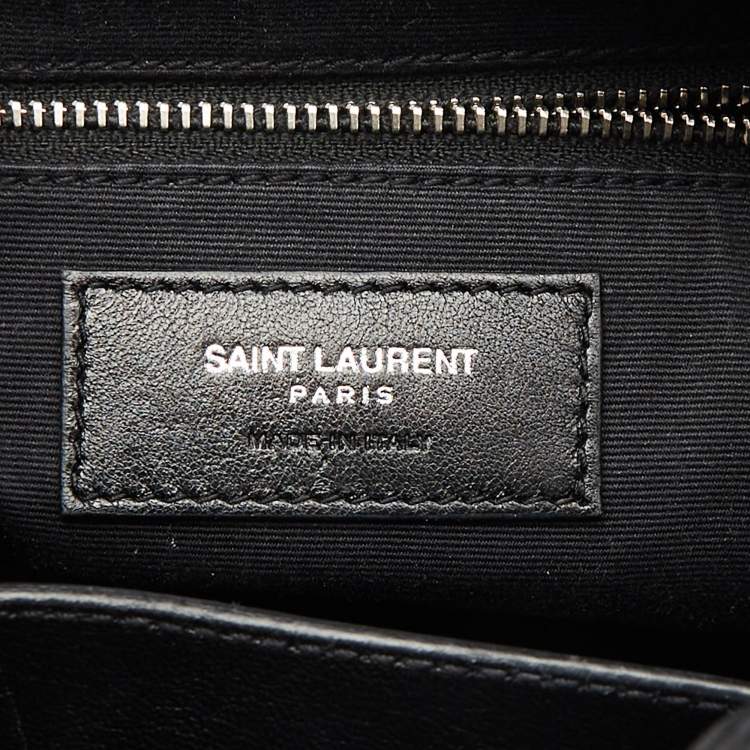 مملوكة مسبقًا Saint Laurent Black Matelasse Leather Loulou Bowling Bag