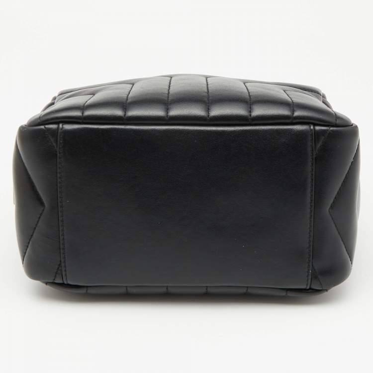 مملوكة مسبقًا Saint Laurent Black Matelasse Leather Loulou Bowling Bag