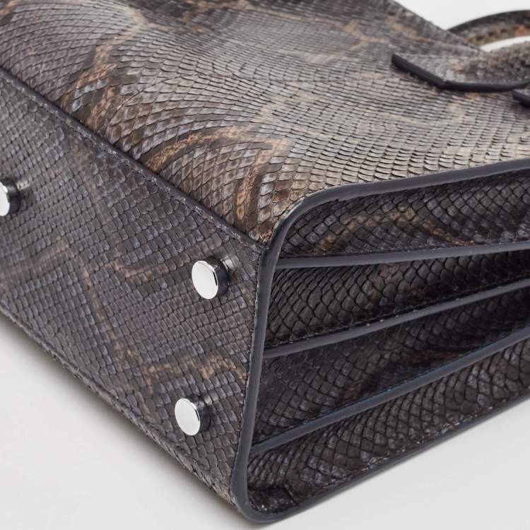 Pre Owned Saint Laurent Dark Grey Python Baby Classic Sac De Jour Tote