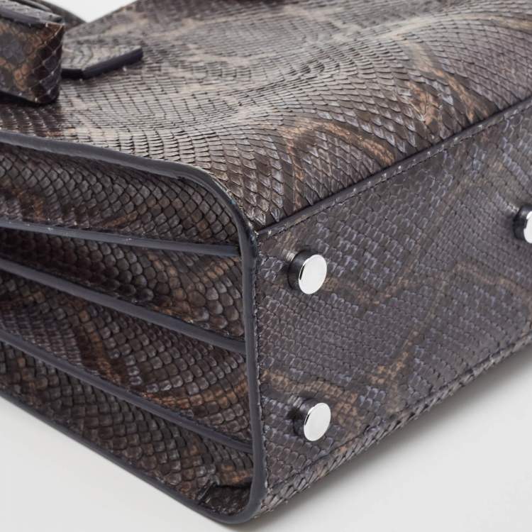 Pre Owned Saint Laurent Dark Grey Python Baby Classic Sac De Jour Tote