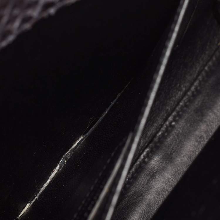Pre Owned Saint Laurent Dark Grey Python Baby Classic Sac De Jour Tote