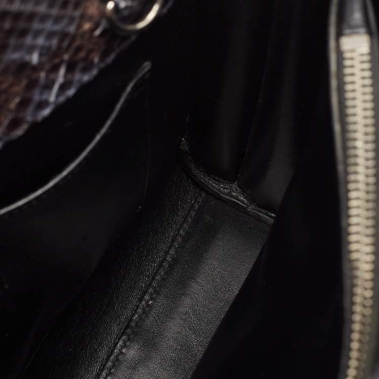 Pre Owned Saint Laurent Dark Grey Python Baby Classic Sac De Jour Tote