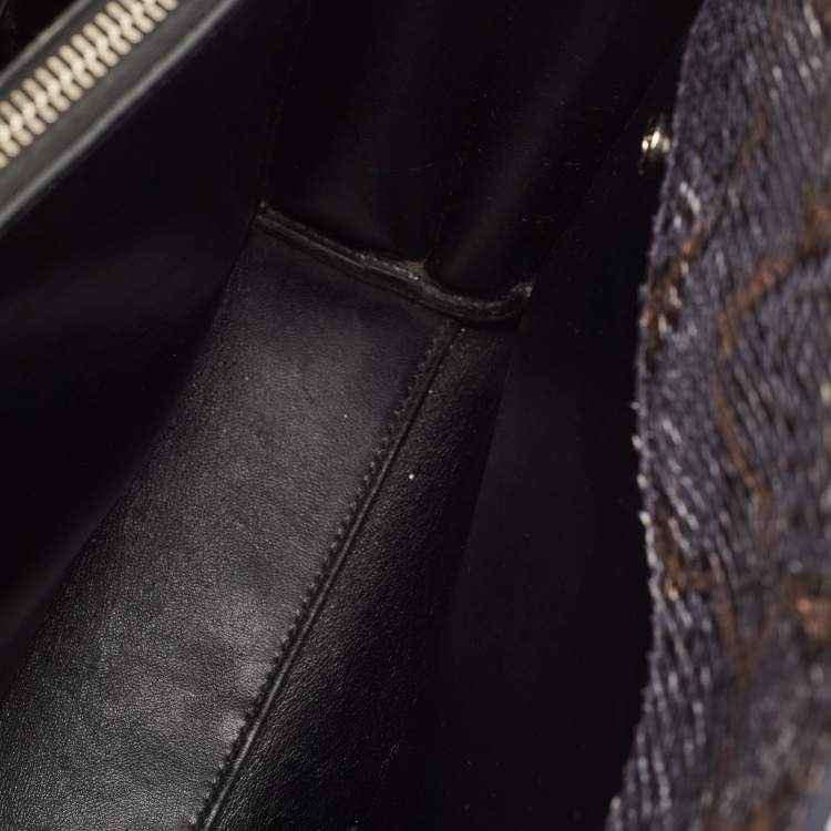 Pre Owned Saint Laurent Dark Grey Python Baby Classic Sac De Jour Tote
