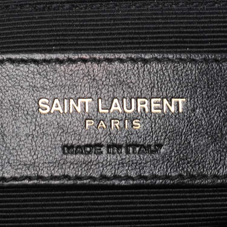 Pre Owned Saint Laurent Burgundy Matelassé Leather Monogram Shopper Tote