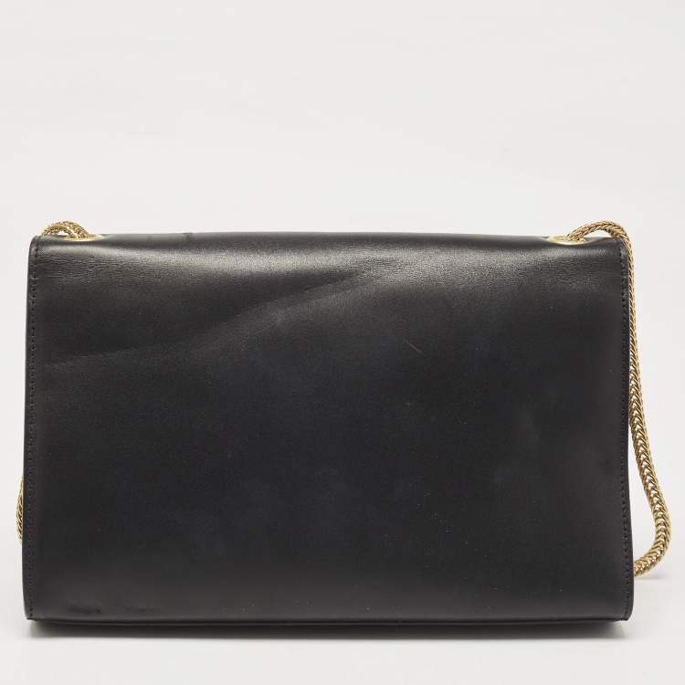 Pre Owned Saint Laurent Black Leather Medium Kate Tassel Crossbody Bag