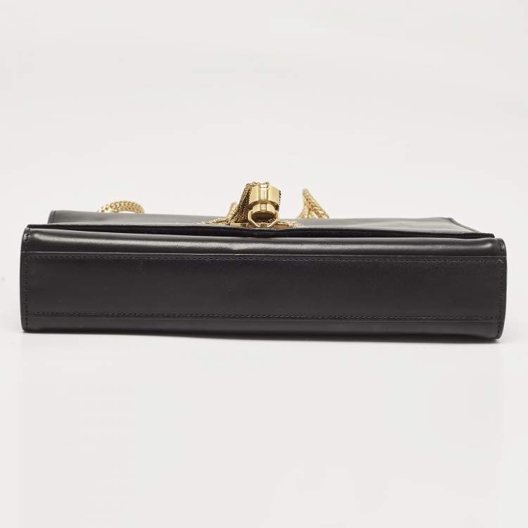 Pre Owned Saint Laurent Black Leather Medium Kate Tassel Crossbody Bag