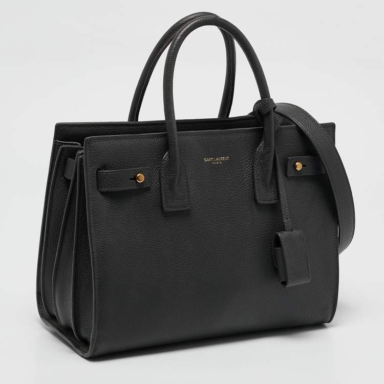 Pre Owned Saint Laurent Grey Leather Baby Classic Sac De Jour Tote