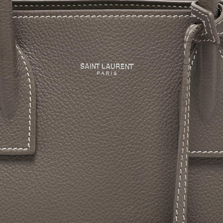 Pre Owned Saint Laurent Grey Leather Baby Classic Sac De Jour Tote