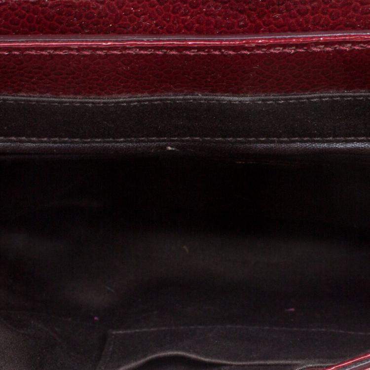 Pre Owned Yves Saint Laurent Red Patent Leather Emma Chain Shoulder Bag