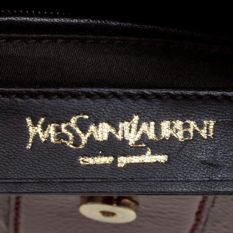 Pre Owned Yves Saint Laurent Red Patent Leather Emma Chain Shoulder Bag