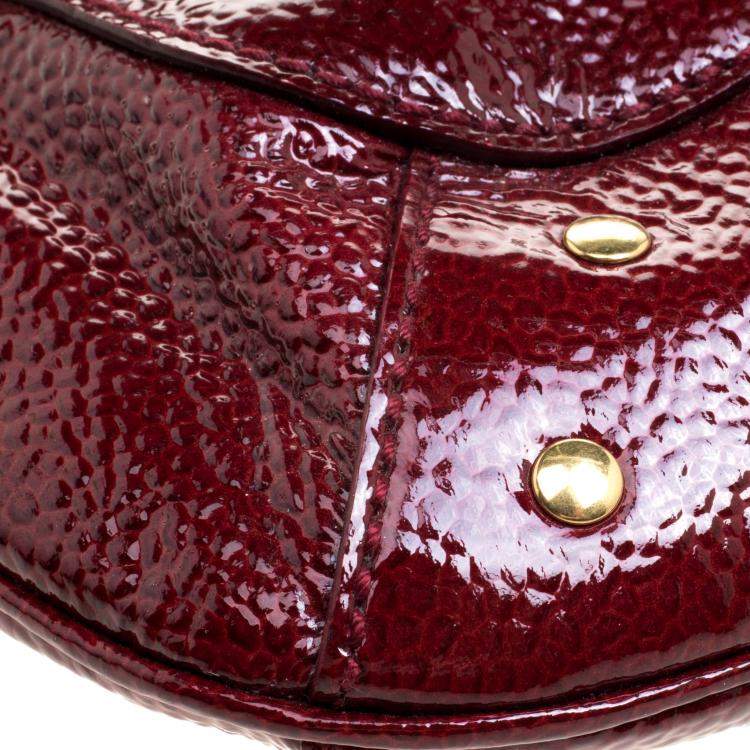 Pre Owned Yves Saint Laurent Red Patent Leather Emma Chain Shoulder Bag