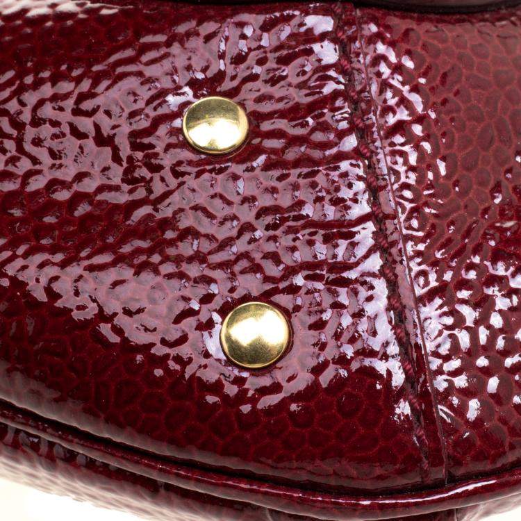 Pre Owned Yves Saint Laurent Red Patent Leather Emma Chain Shoulder Bag