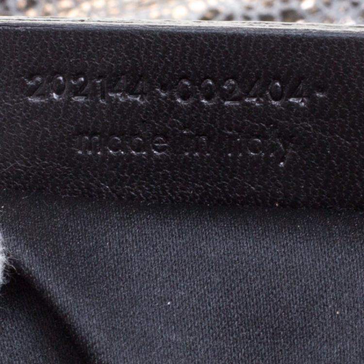 Pre Owned Saint Laurent Paris Metallic Grey Leather Emma Chain Shoulder Bag