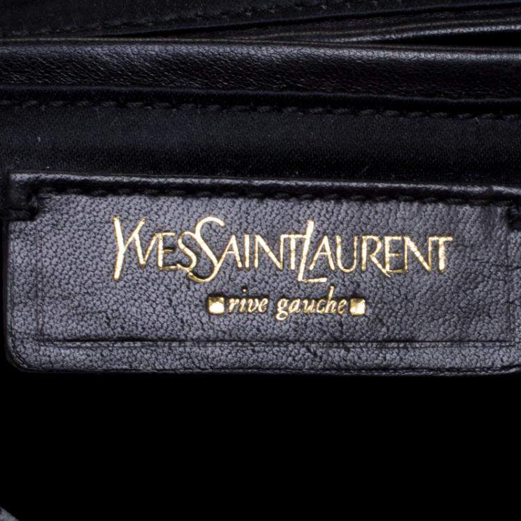 Pre Owned Saint Laurent Paris Metallic Grey Leather Emma Chain Shoulder Bag