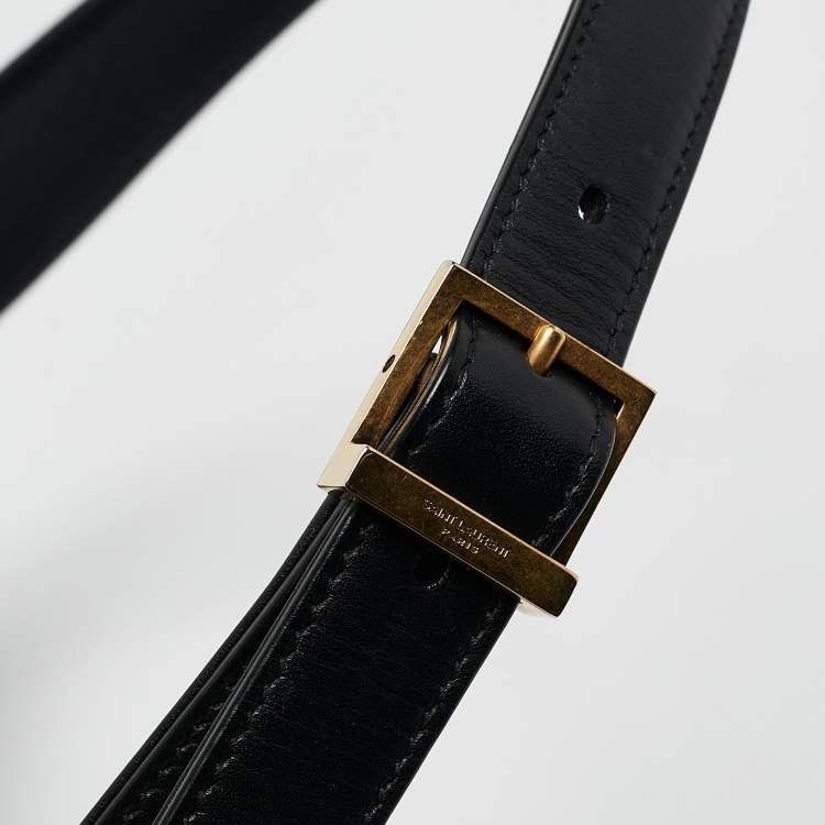 Pre Owned Saint Laurent Black Leather LE 5 À 7 Shoulder Bag