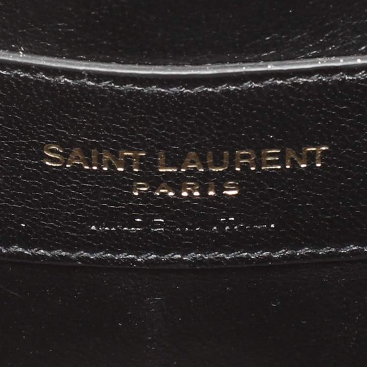 Pre Owned Saint Laurent Gold/Black Snakeskin Embossed Leather and Suede Opium Shoulder Bag