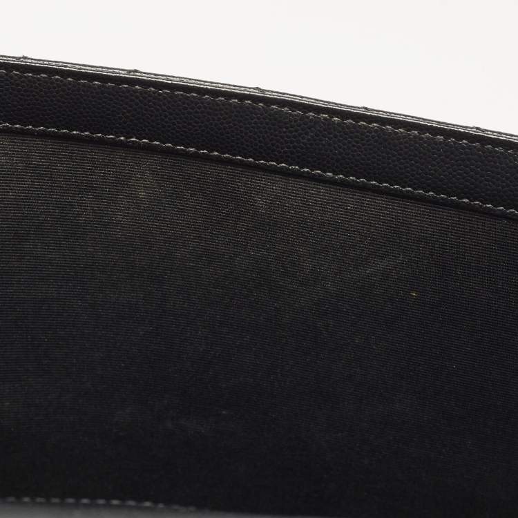 Pre Owned Saint Laurent Black Chevron Leather Large Monogram Envelope Shoulder Bag
