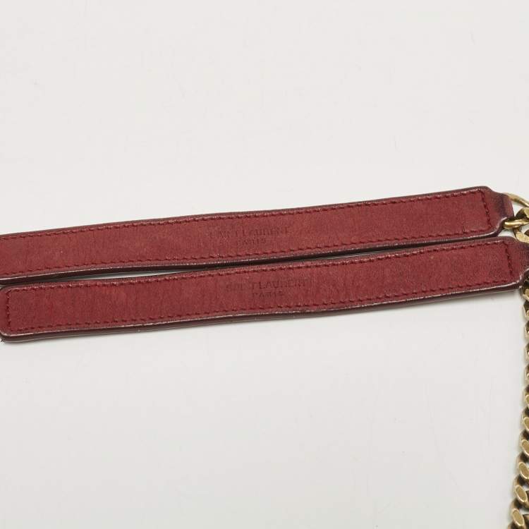 Pre Owned Saint Laurent Red Mix Matelasse Leather Medium College Flap Bag