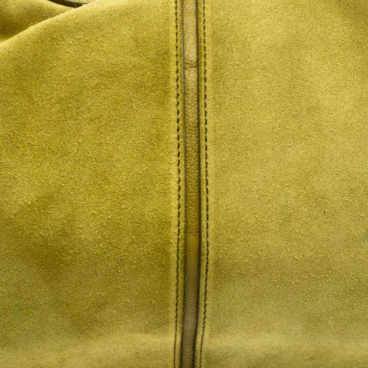 Pre Owned Yves Saint Laurent Mustard Yellow Suede Hobo