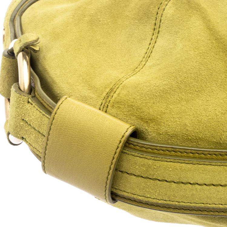 Pre Owned Yves Saint Laurent Mustard Yellow Suede Hobo